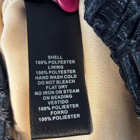 Jessica Howard Black & Nude Sleeveless Beaded Neckline Cocktail Dress Size 16 - Picture 7 of 10